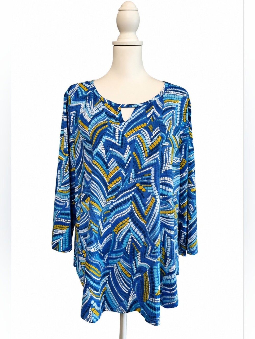 Vibrant Blue and Yellow Women's Tunic